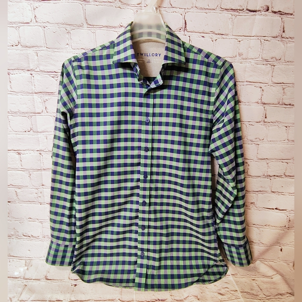 Twillory Gingham Plaid Performance Button Down 15… - image 1